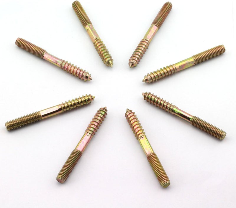 RuiLing 8 Pack M8 Hanger Bolts Double Headed Bolts Self-Tapping Screw M8 Length 3 Inch Hanger Bolts for Furniture - Image 1